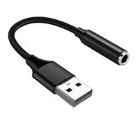 Pjeghbvop Cable adaptador acústico USB trenzado de 3,5 mm para portátil, tableta, mejora la reducción de ruido USB cable acústico