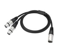 Pjeghbvop Cable de conexión de sonido XLR de 3 pines, 1 macho y 2 hembras, carcasa de metal, para actuaciones en directo de estudio, plug and play, XLR macho a doble hembra