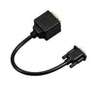 Pjeghbvop Cable divisor VGA macho de 15 pines a 2 adaptadores hembra en Y, 1 entrada, 2 salidas, para configuraciones de monitor doble con conectores dorados, divisor VGA de doble monitor