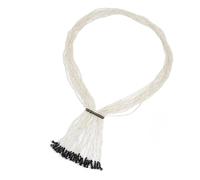 Pjeghbvop Collar étnico con múltiples hilos de perlas y cristales con cadena de perlas para un uso diario cómodo, Einheitsgröße, como se describe, como se describe