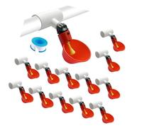 Pjeghbvop Consta de 24 bebederos para aves de corral con 24 conectores T y 1 rollo de cinta adhesiva para un suministro eficiente de agua en la granja. Dispensador de agua fácil de instalar para el