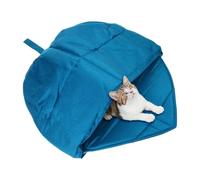 Pjeghbvop Creativa forma de hoja nido cama para gatos esconde cueva suave y cálida ropa de cama saco de dormir para gatos hogar interior lugar de descanso gatos para el invierno