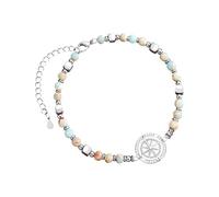 Pjeghbvop Elegante pulsera para mujer, elegante diseño de resina de acero inoxidable con cristal brillante para viajes, brazalete de plata, talla única, como se describe