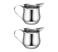 Pjeghbvop Espumador de leche, forma de campana, jarra de leche, jarra de espuma de acero inoxidable, recipiente de vapor para espresso, café, espumador de leche