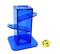 Pjeghbvop Juguete de búsqueda de pájaros, caja acrílica azul transparente con metal dorado que mejora la inteligencia para loro, cacatúa, periquito
