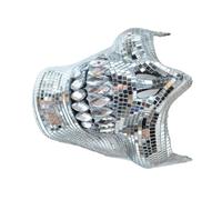 Pjeghbvop Máscara de media cara cómoda y elegante con calavera de cristal, accesorio de disfraz para adultos y creador de tendencias en fiestas para adultos