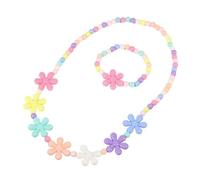 Pjeghbvop Práctico collar de perlas y pulsera conjunto de collar de perlas coloridas conjunto de joyas festival adecuado para celebraciones