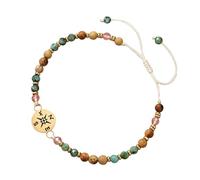 Pjeghbvop Pulsera creativa inspirada en la aventura de piedra natural y aleación con detalles de guía para colgante direccional, pulsera apilable, talla única, como se describe