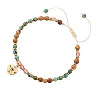 Pjeghbvop Pulsera creativa inspirada en la aventura de piedra natural y aleación con detalles de guía para colgante direccional, pulsera apilable, talla única, como se describe