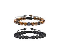Pjeghbvop Pulsera modificable para hombre con lentejuelas de 8 mm, cuentas de piedra calmante para la calma y la vida cotidiana, pulsera modificable de bola de piedra natural para hombre