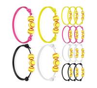 Pjeghbvop Pulseras de perlas de arcilla elástica multicolor, cadena de muñeca ligera, cómoda de llevar para la piel sensible y el uso diario, pulsera deportiva de perlas de moda
