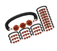 Pjeghbvop Pulseras de perlas de arcilla elástica multicolor, cadena de muñeca ligera, cómoda de llevar para la piel sensible y el uso diario, pulsera deportiva de perlas de moda