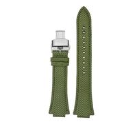 PJFSQAD Ajuste for Casio for Tissot for teel Ocean Heart Edifice SeriesEFB-680 ECB-10D Correa de reloj negra lona nailon elevada for hebilla