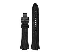 PJFSQAD Ajuste for Casio for Tissot for teel Ocean Heart Edifice SeriesEFB-680 ECB-10D Correa de reloj negra lona nailon elevada for hebilla
