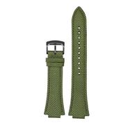 PJFSQAD Ajuste for Casio for Tissot for teel Ocean Heart Edifice SeriesEFB-680 ECB-10D Correa de reloj negra lona nailon elevada for hebilla