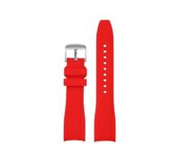 PJFSQAD Correa de goma silicona for reloj CASIO EFR-303L EFR-303D EFR-304 22mm extremo curvado negro azul naranja rojo amarillo blanco correa for hombre