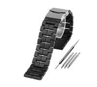 PJFSQAD Correa de reloj acero y plástico 23mm, correa ligera fibra carbono apta for Luminox 3080 3150 3051Sport Mans, pulsera negra(Black silver buckle)
