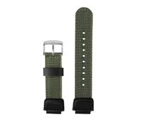 PJFSQAD Correa de reloj convexa for hombre casio, AQ-S810W, AEQ-110W, MCW-200, deportiva, transpirable, lona y nailon, correa silicona resina(ArmyGreen silver pin,For AQ-S810)
