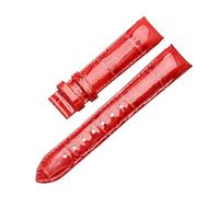 PJFSQAD Correa de reloj cuero apta for Tissot 1853 Couturier T035 mujeres T035210 T035207a imagen genial accesorios correa brillante 18mm(Red-None)