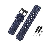 PJFSQAD Correa de reloj lona nailon for hombre, correa for junta convexa Hi-Q 24x16mm, negra, verde y azul, for herramienta apta for Timex T2N720 721 TW2T76500 76300(Blue-B pin)