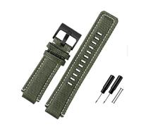 PJFSQAD Correa de reloj lona nailon for hombre, correa for junta convexa Hi-Q 24x16mm, negra, verde y azul, for herramienta apta for Timex T2N720 721 TW2T76500 76300(Army green-B pin)