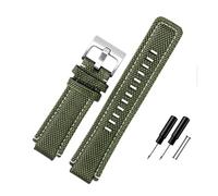 PJFSQAD Correa de reloj lona nailon for hombre, correa for junta convexa Hi-Q 24x16mm, negra, verde y azul, for herramienta apta for Timex T2N720 721 TW2T76500 76300(Army green-S pin)