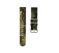 PJFSQAD Correa de reloj lona nailon for hombre, correa ultraligera estilo étnico camuflaje verde 22mm y 24mm, apta for Suunto 9 PEAK BARO 7/D5 ELEMENTUM(P2-S pin,22mm)