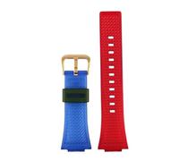 PJFSQAD Correa de reloj silicona 16mm for hombre, compatible for Casio Fit For G-SHOCK GA-110 GM-110GB GA-100 GA-120, accesorios correa goma resina y(Blue red gold)