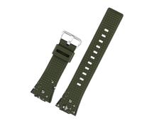PJFSQAD Correa de reloj silicona 16mm for hombre, compatible for Casio Fit For G-SHOCK GA-110 GM-110GB GA-100 GA-120, accesorios correa goma resina y(Green silver)