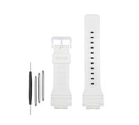 PJFSQAD Correa de reloj silicona caucho resina 18 mm brillante o mate for hombres y mujeres pulsera apta for Casio en forma for G-SHOCK DW-H5600 AQ-S810W AEQ-110(Bright white-W)