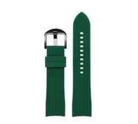 PJFSQAD Correa de reloj silicona curvada for C-asio EFR-303 ECB900 Fit for Citizen for Longines for Mido goma 20 mm 22 Accesorios impermeables(Green-black,20mm)