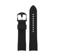 PJFSQAD Correa de reloj silicona curvada for C-asio EFR-303 ECB900 Fit for Citizen for Longines for Mido goma 20 mm 22 Accesorios impermeables(Black-black,20mm)