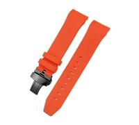 PJFSQAD Correa de reloj silicona y caucho curvada, 21mm, 22mm, apta for Tissot, compatible for Sea Star T120 T120417A, pulsera correa buceo(Orange-Black Fold,22mm)