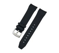 PJFSQAD Correa de reloj silicona y caucho curvada, 21mm, 22mm, apta for Tissot, compatible for Sea Star T120 T120417A, pulsera correa buceo(Black-Silver,21mm)