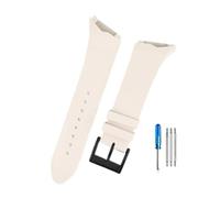 PJFSQAD Correas de reloj goma for interfaz oblicua, 25mm, compatible for Hamilton Adventure Elvis Presley Black Man H24655331 H24615331series(White-Black)