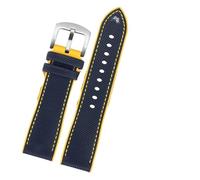 PJFSQAD For Citizen for Seiko for Tissot for reloj Mido de goma impermeable Buceo deportivo Pulsera nailon for hombres(Blue yellow spin,22mm)
