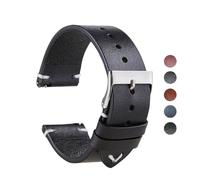 PJFSQAD Hand Made Retro Red Brown Leather Watch Band Quick Release Strap Bracelet 18mm 20mm 22mm Accessories(Schwarz,18mm)