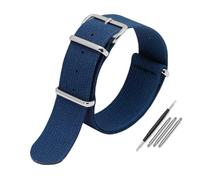 PJFSQAD Pulsera de nailon deportiva a prueba sudor for RolexFit for Water Ghost Fit for Omega for Seiko for Citizen for Tudor Accesorios correa reloj lona for hombres Correa 22 mm(Blue-silver,20mm)