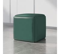 PJGFBYT Reposapiés anidado, asiento de cubo 5 en 1 con ruedas giratorias, taburete adhesivo para sofá, silla, reposapiés cuadrado de cuero para sala de estar y dormitorio (color: verde oscuro)