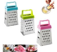 Pjjrdh Box Grater,Cheese Grater Box,Rallador de Acero Inoxidable 4 Caras Cocina,Rallador de Caja,Rallador de Queso,Rallador Multiusos,Rallador Cuatro Lados,Rallador de Verduras,ralladores de Cocina