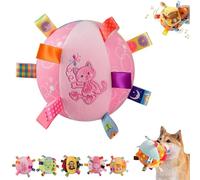 Pjjrdh Colorful Squeaky Hanging Dog Training Toy,6-Inch Puppy Play Gym with Built-in Bell, Soft Stuffed Cotton Ball Bungee Chew Toys for Small Medium Dogs Interactive Training (A)