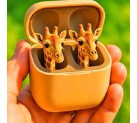 Pjjrdh Frog Earbuds,Cute Animal Shaped Bluetooth Earbuds with Charging Case,Frog-Earbuds Wireless Bluetooth,Bass Wireless Headphones,Noise Reduction,Waterproof Headphones,Travel and Daily Use(5)