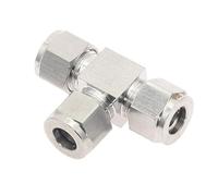 PJJYSVZP 1 unids acero inoxidable 304 3 mm 4 mm 6 mm 8 mm 10 mm 12 mm 16 mm doble férula t tubo accesorio de conexión de tubo (3,17 mm (1I8))