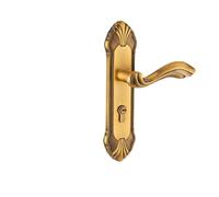 PJKTBEYI Cerradura mecánica silenciosa europea for puerta de dormitorio interior, manija de bronce amarillo, cerradura combinada, manija for puerta de madera for el hogar(Yellow bronze)