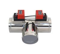 PJKTBEYI Válvula motorizada de ventilación de Acero Inoxidable, Tipo T, diámetro Exterior 51 mm-150 mm, CA 220 V, CA 110 V, CC 12 V, CC 24 V, válvula motorizada for conducto de Aire.(OD80mm)