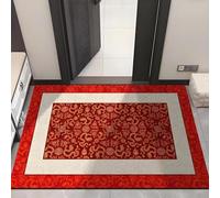 PJKUIFYX Alfombra Lavable para Recoger la Suciedad, Antideslizante, con Motivos Florales Rojos, fácil Limpiar, Resistente, Duradera, fácil cuidar, Apta para calefacción por Suelo Radiante,Red-60x90cm