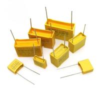 PJLANG 10 condensadores de seguridad de 275 V CA x2, 275 V, 10 mm, 15 mm, 22,5 mm, 27,5 mm, 0,022 UF, 0,047 UF, 0,1 UF, 0,22 UF, 0,47 UF, 0,68 UF, 1 UF, película de polipropileno.(0.1UF 15mm)