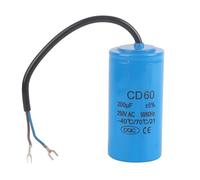 PJLANG Condensador de funcionamiento CD60 con cable conductor, 250 V CA, 200 µF, 50/60 Hz, for compresor de aire de motor
