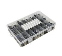 PJLANG Kit surtido de 500 condensadores electrolíticos de aluminio de 0,1 UF a 1000 UF, 24 valores, 10-50 V, con caja de almacenamiento.