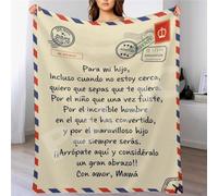 PJLJC Manta para Mi Hijo De Mamá,Personalizado Letras en Español Manta A Mi Hijo,Cumpleaños de Navidad Regalo,Manta de franela100x150cm